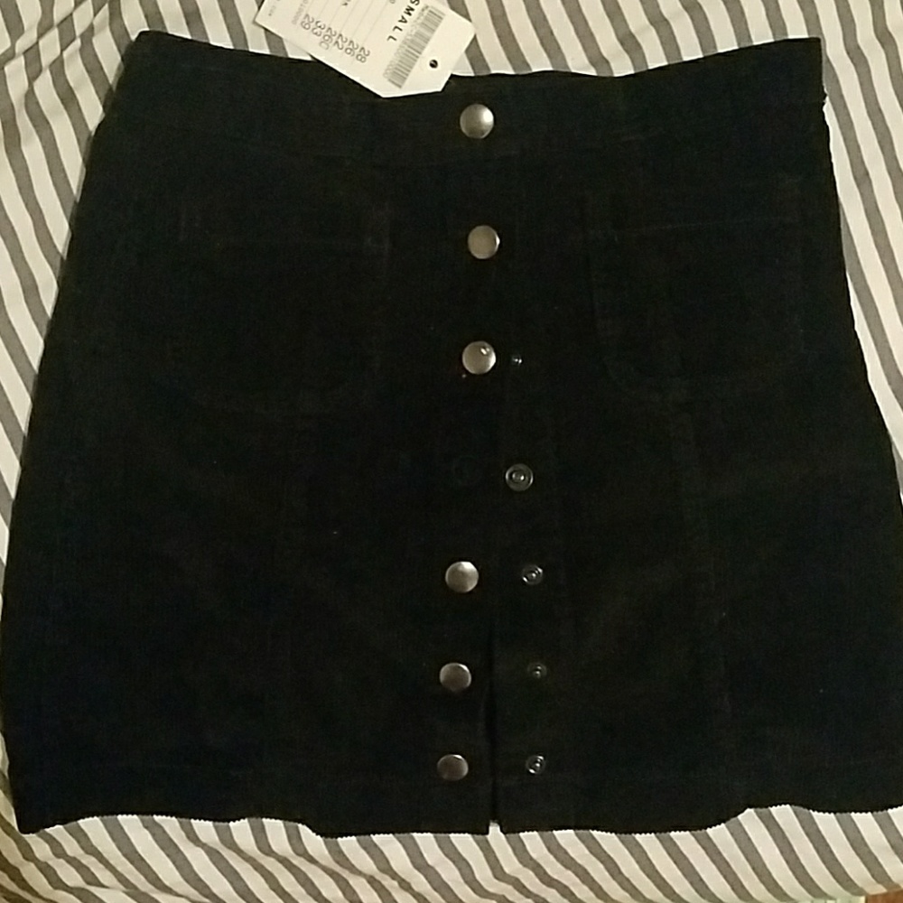 Brandy Melville Black Corduroy Skirt